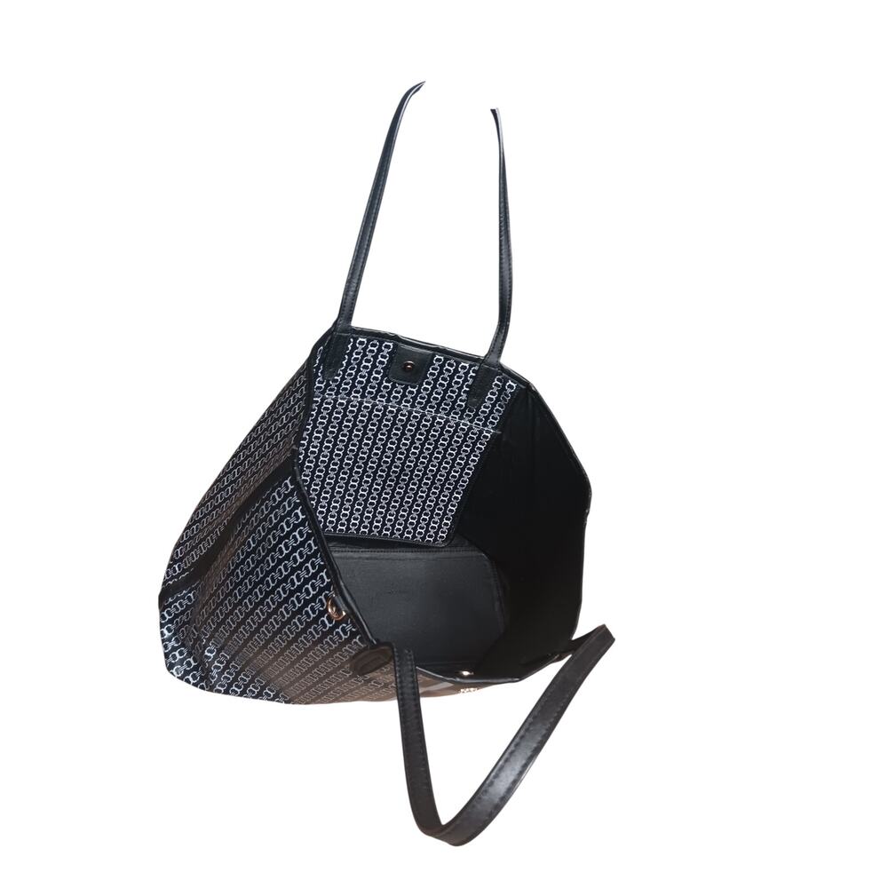 Tory Burch Gemini Link Tote Black Coated Canvas Large Shopper Bag - Picture 14 of 16